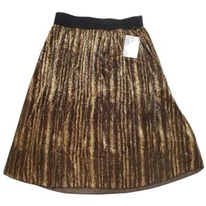 Lularoe Elegant Metallic Gold & Black Lola Midi Skirt - Women's Size Medium